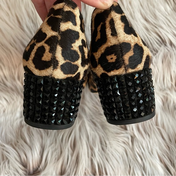Michael Kors Arabella Leopard Calf Hair Studded Kitten Heels - Picture 5 of 7